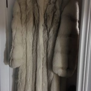 Blue fox fur coat